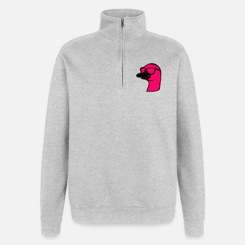 LES LUNETTES DE SOLEIL DE GAN - Sweat à zip 1/4 - gris chiné