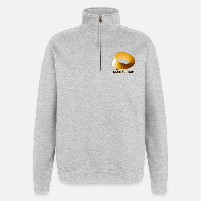 Ruban de Möbius Doré - Sweat à zip 1/4 - gris chiné