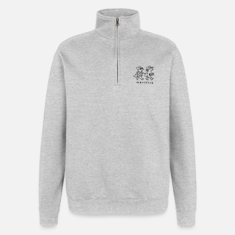 Mausflug - Quarter-Zip-Sweatshirt - Grau meliert