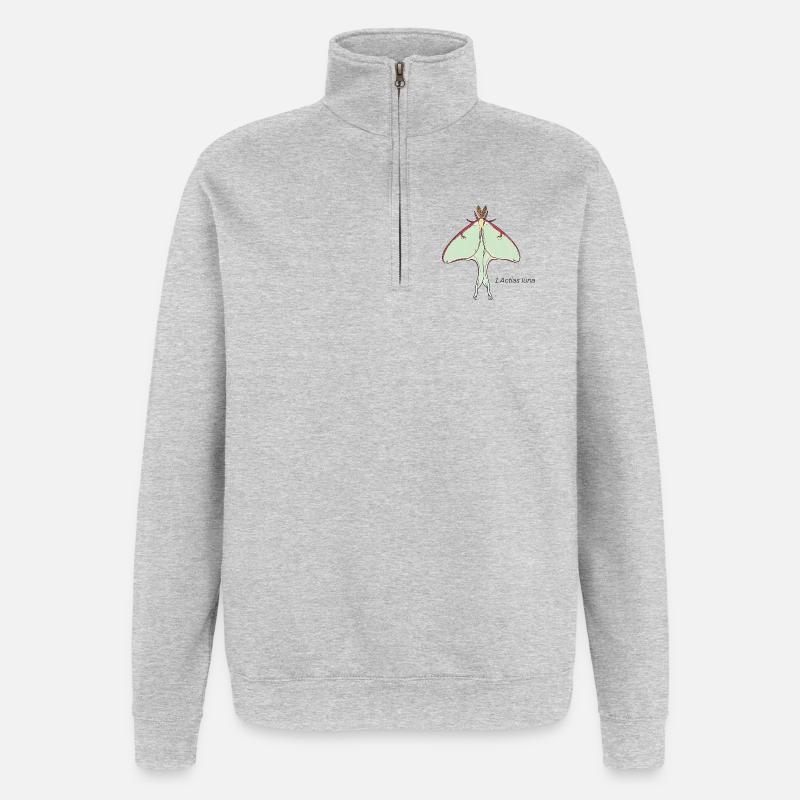 papillon - Sweat à zip 1/4 - gris chiné