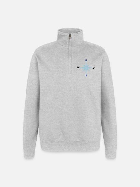 Compass Cardinal Directions Star Compass Maritime - Quarter-Zip Sweatshirt - heather grey
