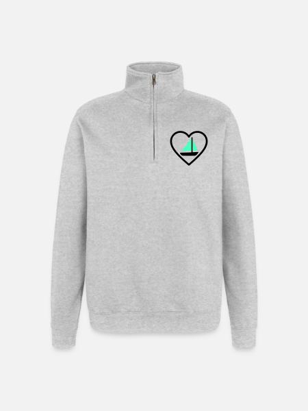 Cuore Vela – Passione Navigazione - Quarter-Zip Sweatshirt - heather grey