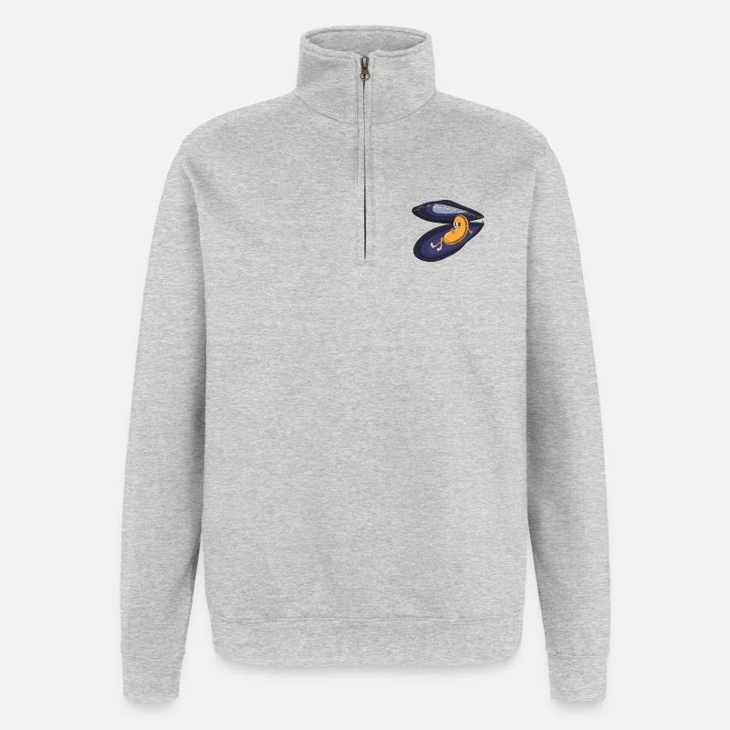 Fauler Schimmel unter Nachtsplittern - Quarter-Zip-Sweatshirt - Grau meliert