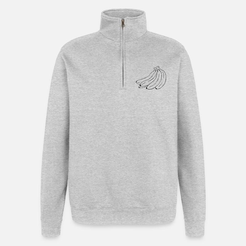 Banane - Quarter-Zip-Sweatshirt - Grau meliert
