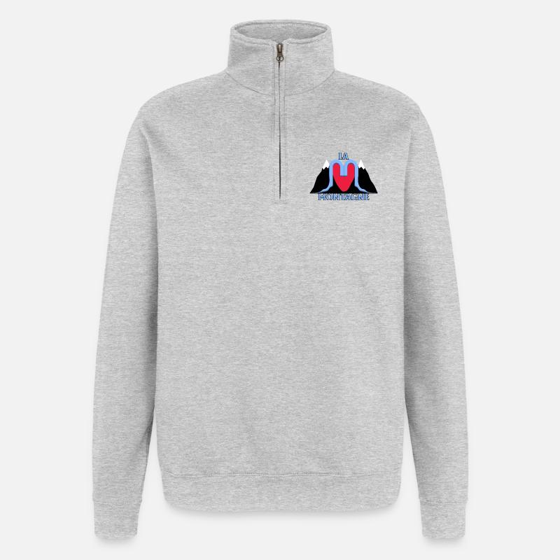 Der Berg - Quarter-Zip-Sweatshirt - Grau meliert