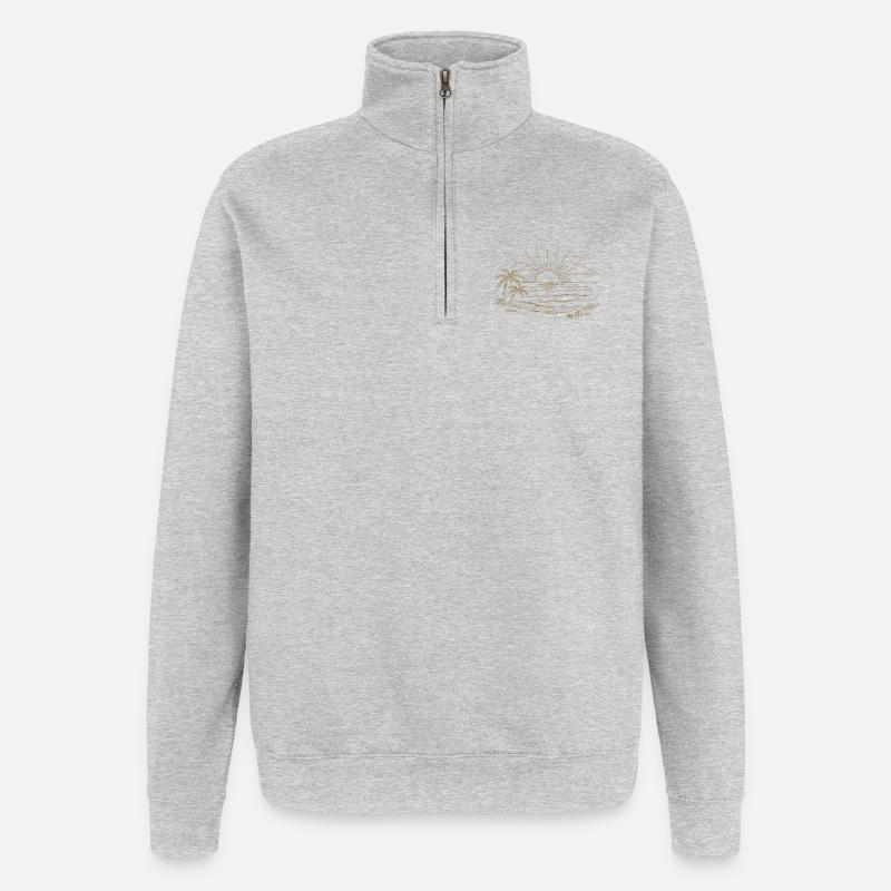 Sunset  - Quarter-Zip-Sweatshirt - Grau meliert