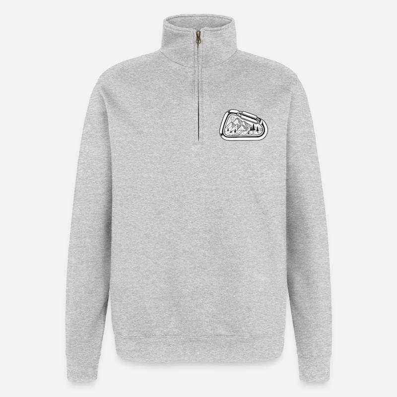 Karabiner Landschaft Outdoor - Quarter-Zip-Sweatshirt - Grau meliert