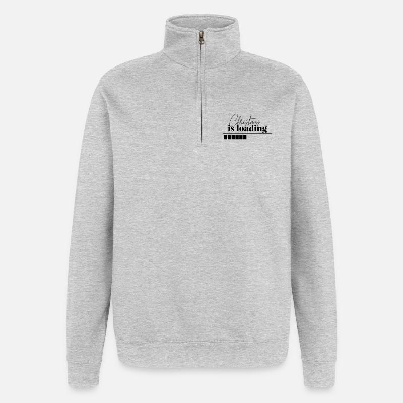 Christmas is loading  - Quarter-Zip-Sweatshirt - Grau meliert