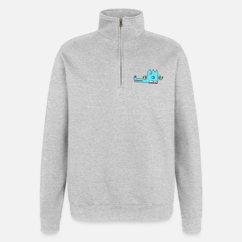 Cindor der Drache - Quarter-Zip-Sweatshirt - Grau meliert