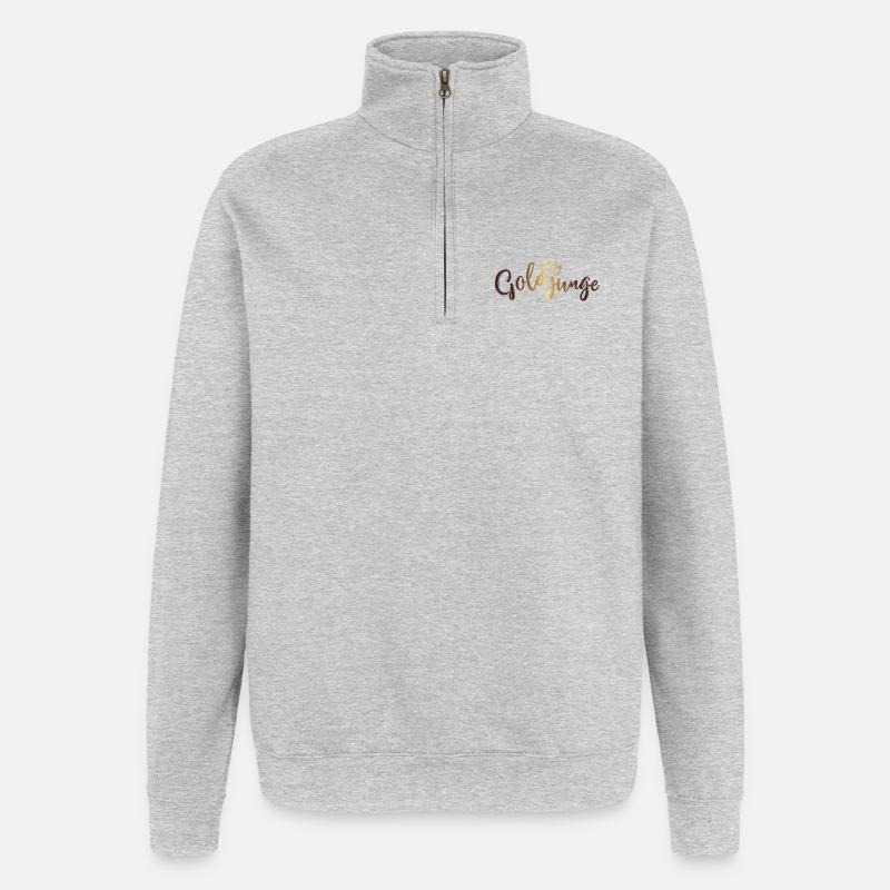 Goldjunge Basic Gold - Quarter-Zip-Sweatshirt - Grau meliert
