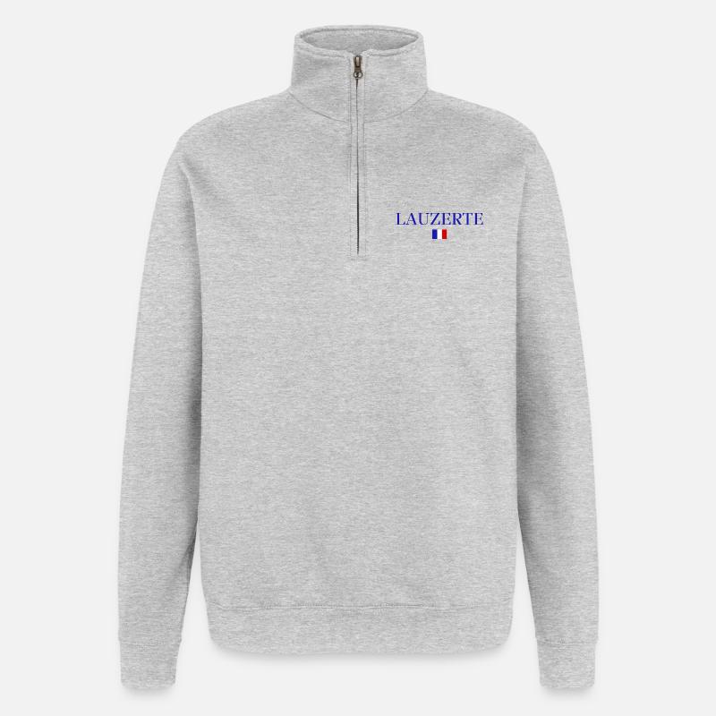 LAUZERTE-Conception du drapeau français. - Sweat à zip 1/4 - gris chiné