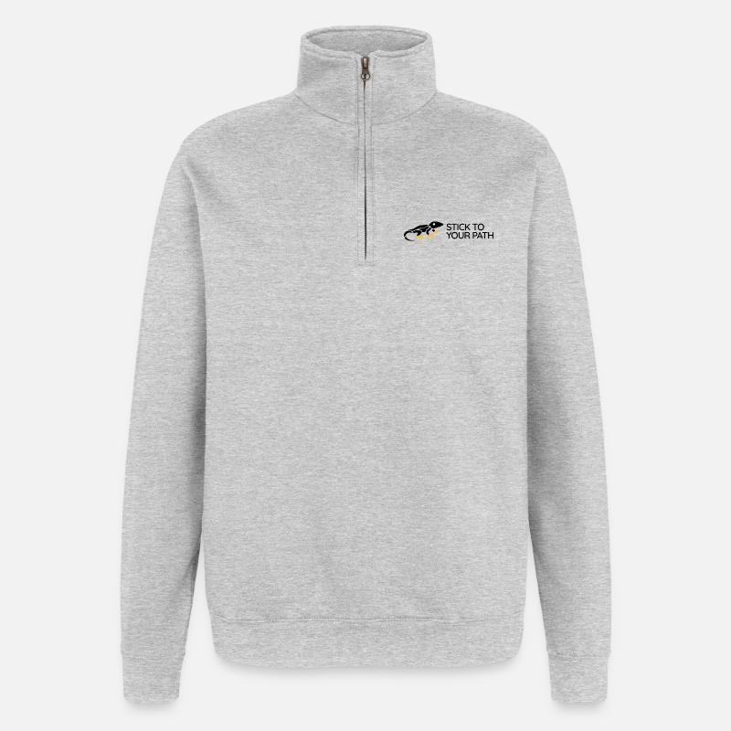 Gecko - Reste sur ta voie - Sweat à zip 1/4 - gris chiné