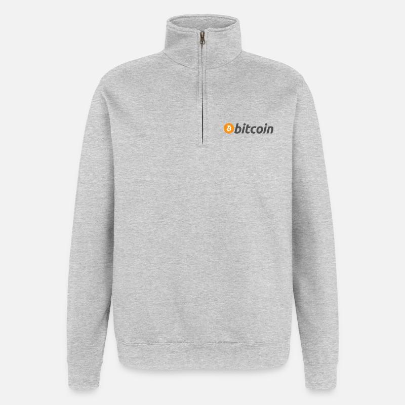 Le bitcoin - Sweat à zip 1/4 - gris chiné