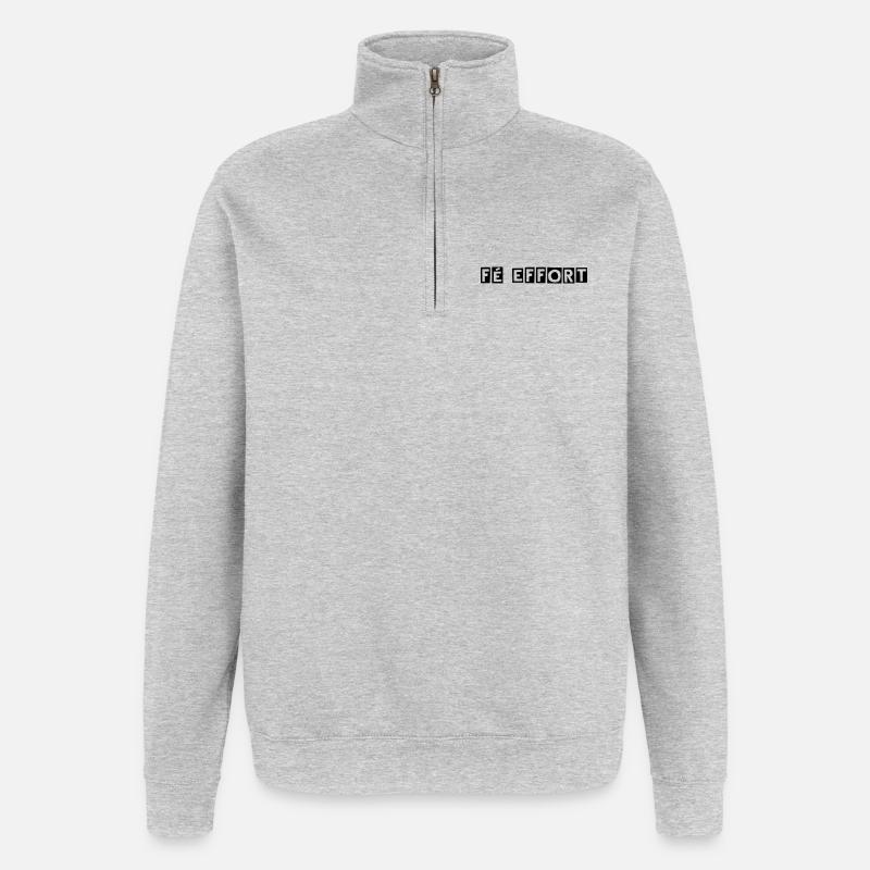 Fé effort - Sweat à zip 1/4 - gris chiné