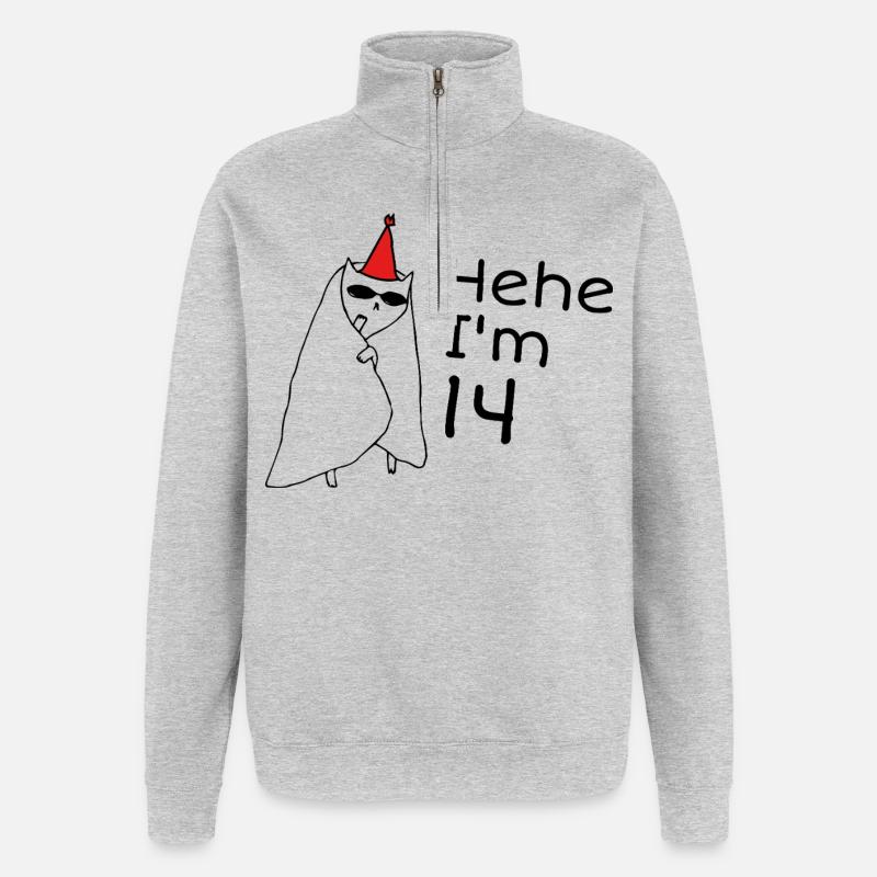 14-jähriges Jubiläum – 14. Jubiläumsgeschenk - Quarter-Zip-Sweatshirt - Grau meliert