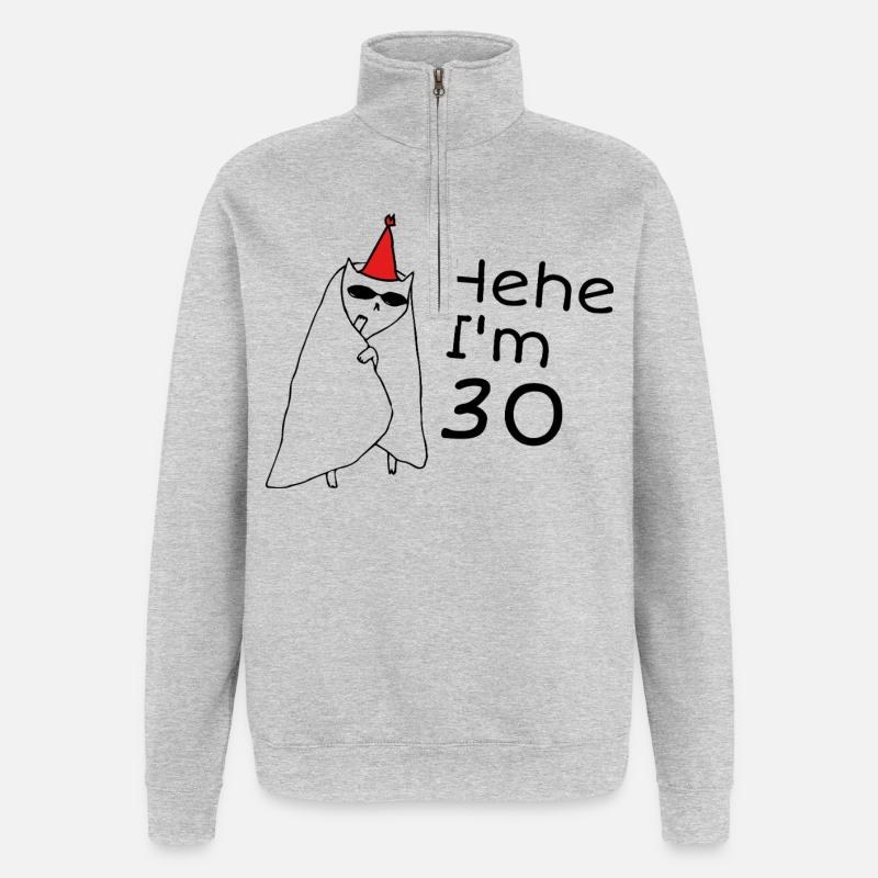 30th Anniversary - 30th Anniversary Gift - Quarter-Zip Sweatshirt - heather grey