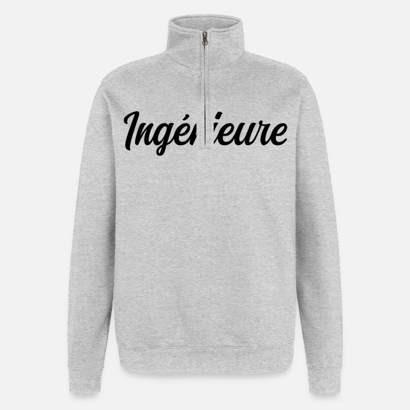 Ingénieure Conception Technique Science Projet - Sweat à zip 1/4 - gris chiné