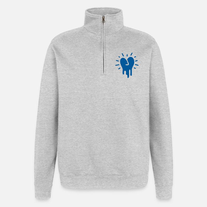 Flowing Heart – Soft, flowing design - Quarter-Zip Sweatshirt - heather grey