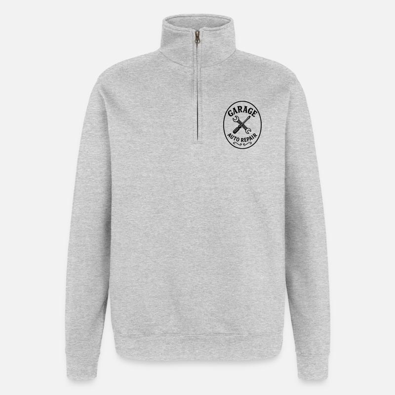 Autogarage - Quarter-Zip-Sweatshirt - Grau meliert