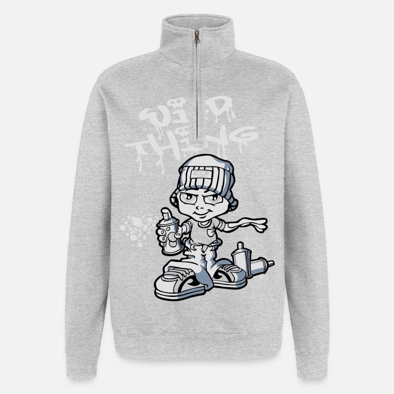 Junge Graffiti-flex - Quarter-Zip-Sweatshirt - Grau meliert