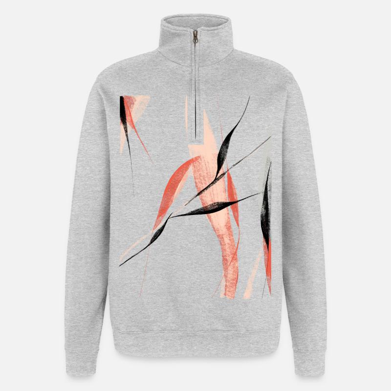 Abstract willow branches - Quarter-Zip Sweatshirt - heather grey