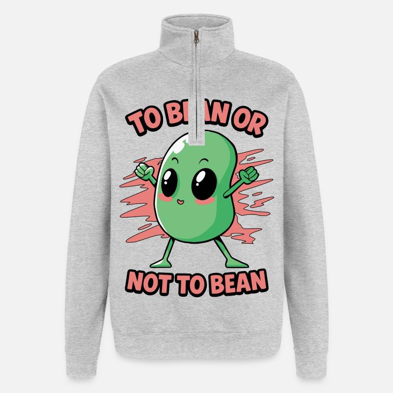 Bohne oder nicht Bohne - Quarter-Zip-Sweatshirt - Grau meliert