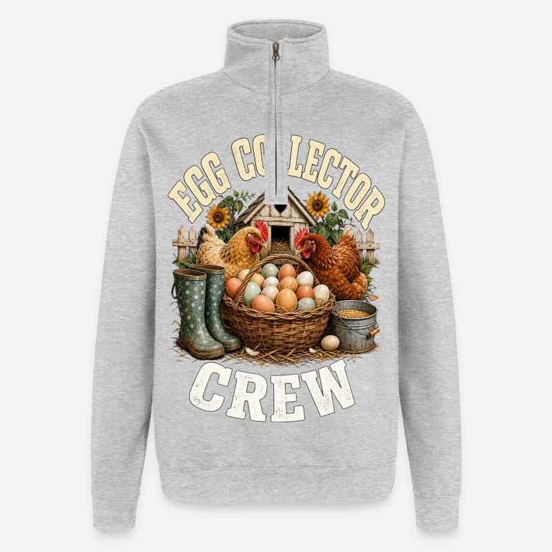 EGG COLLECTOR CREW - Quarter-Zip-Sweatshirt - Grau meliert