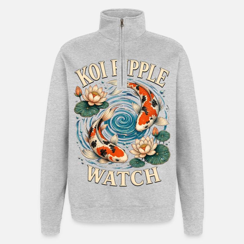 KOI RIPPLE WATCH - Quarter-Zip-Sweatshirt - Grau meliert