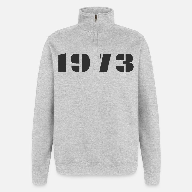 1973 - Quarter-Zip-Sweatshirt - Grau meliert
