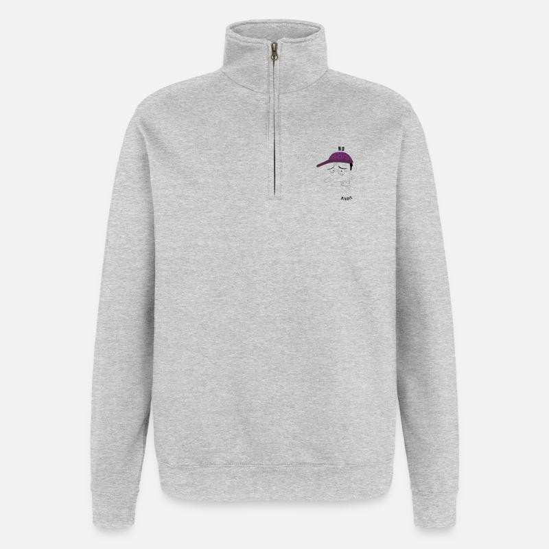Pas grand-chose mec - ironique - Sweat à zip 1/4 - gris chiné