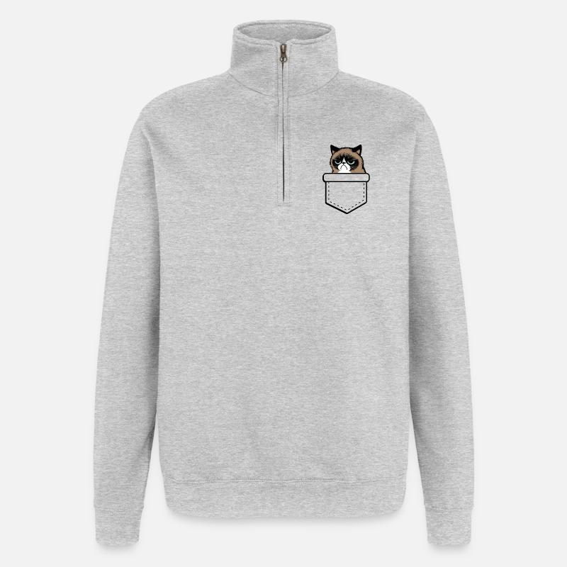 grumpy  - Quarter-Zip-Sweatshirt - Grau meliert