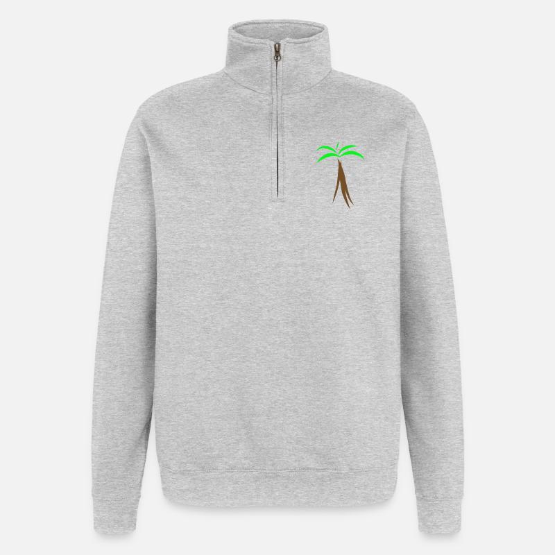 Palm tree - Quarter-Zip Sweatshirt - heather grey