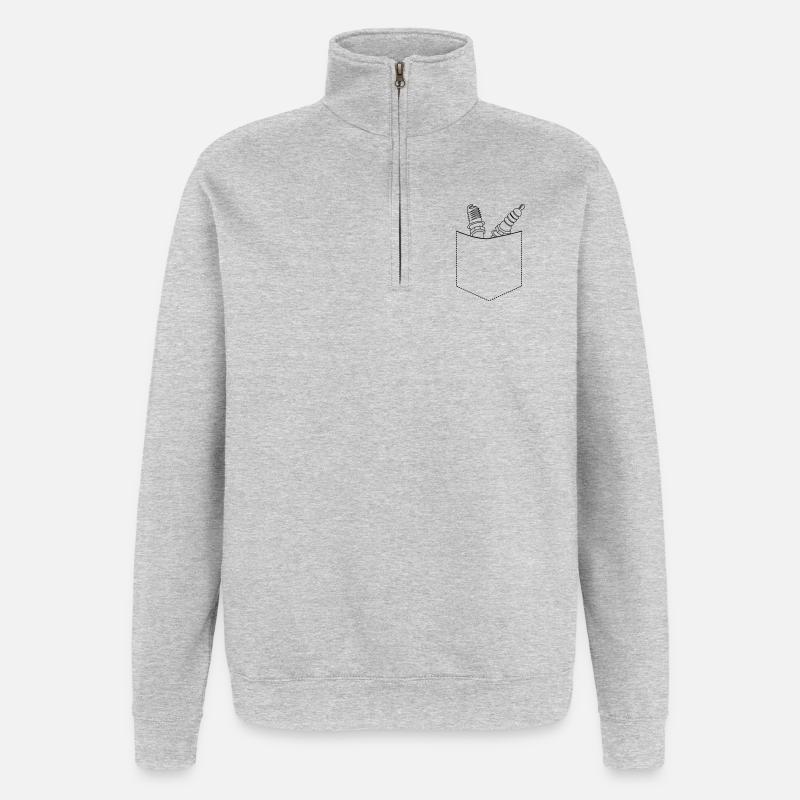 Mechanic Chest Pocket - Quarter-Zip Sweatshirt - heather grey