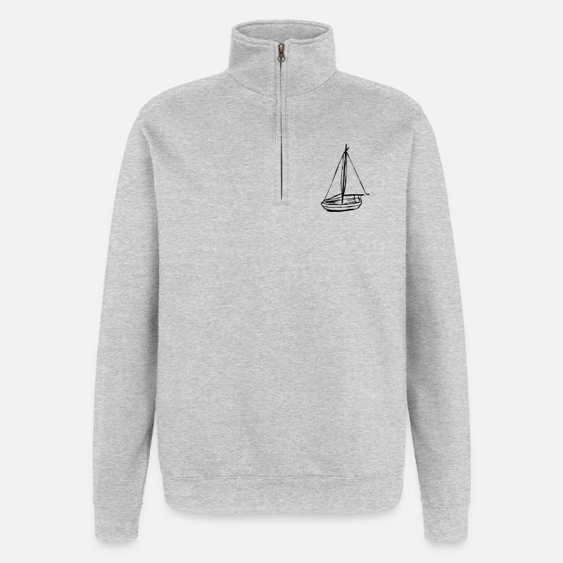 Boot - Quarter-Zip-Sweatshirt - Grau meliert