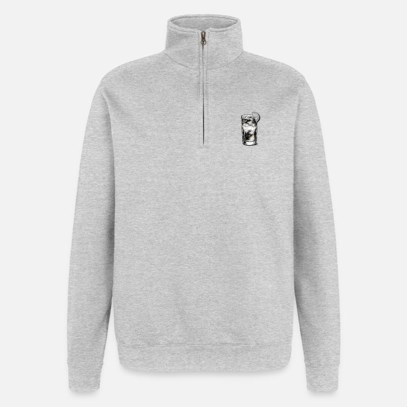 Dunkel und Stürmisch - Quarter-Zip-Sweatshirt - Grau meliert