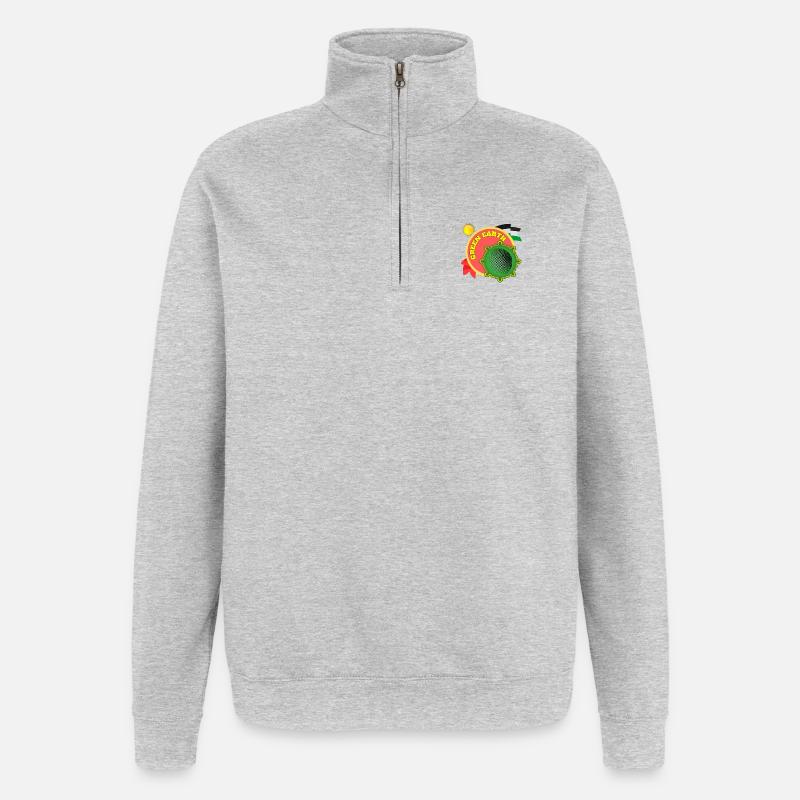 Terre Verte - Sweat à zip 1/4 - gris chiné