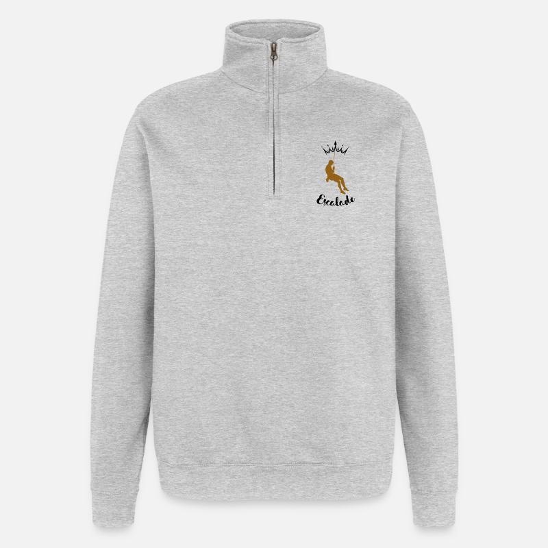 Schwebender Kletterer - Quarter-Zip-Sweatshirt - Grau meliert