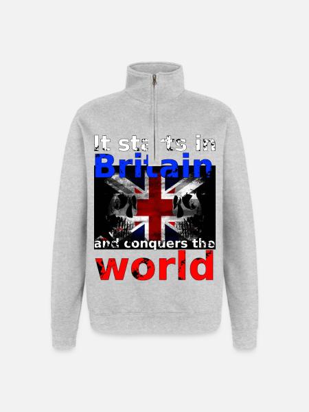 Britain - Quarter-Zip Sweatshirt - heather grey