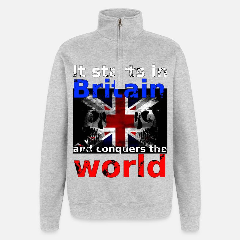 Britain - Quarter-Zip Sweatshirt - heather grey