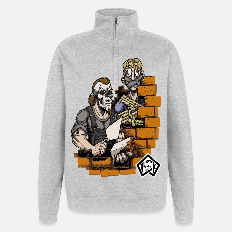Bricklayer, master mason, craftsman, construction technician - Quarter-Zip Sweatshirt - heather grey
