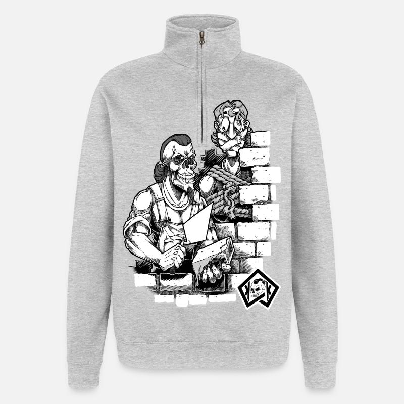 Bricklayer, master mason, craftsman - Quarter-Zip Sweatshirt - heather grey