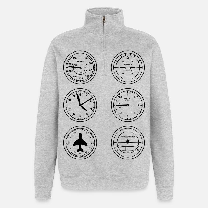 Flight Instruments - Quarter-Zip Sweatshirt - heather grey