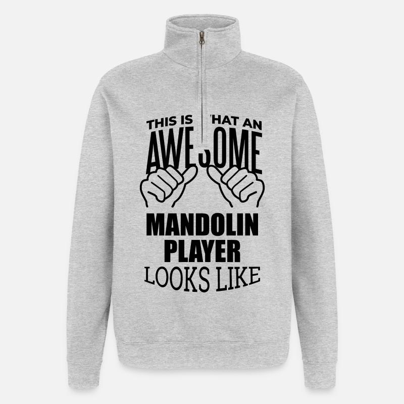 Mandoline - Quarter-Zip-Sweatshirt - Grau meliert