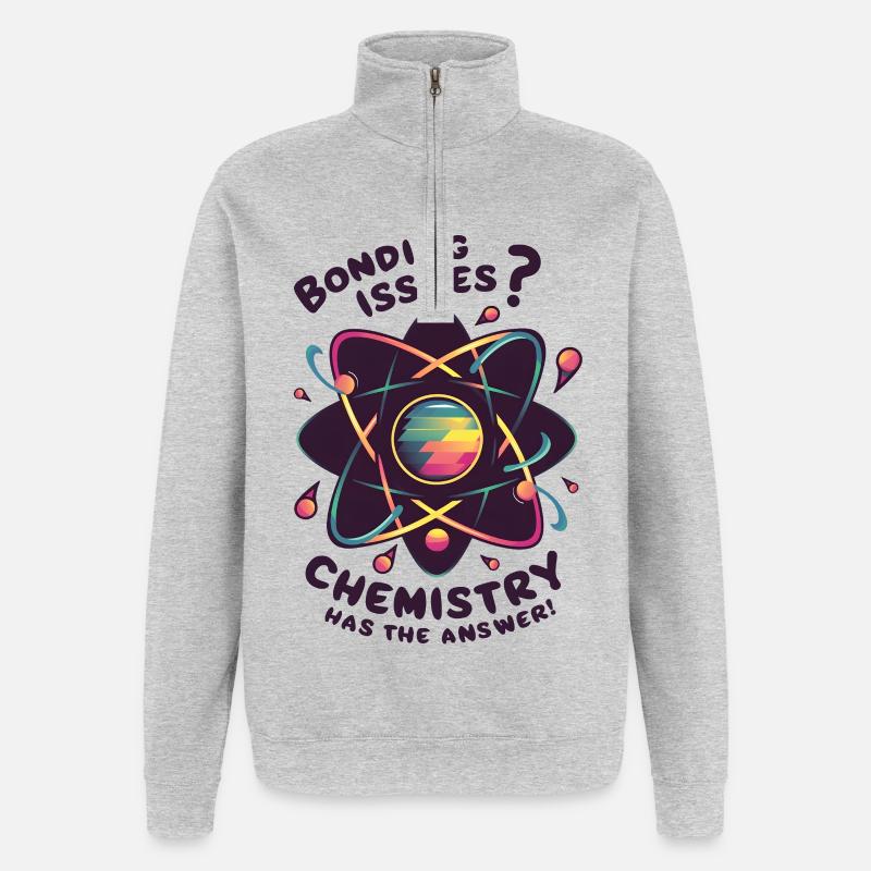 Bonding Issues? Chemistry Has the Answer - Quarter-Zip Sweatshirt - heather grey