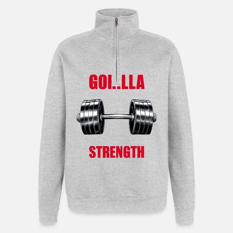 Force du gorille - Sweat à zip 1/4 - gris chiné