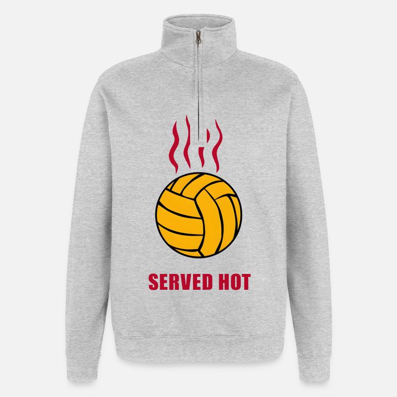 Servi chaud - Sweat à zip 1/4 - gris chiné