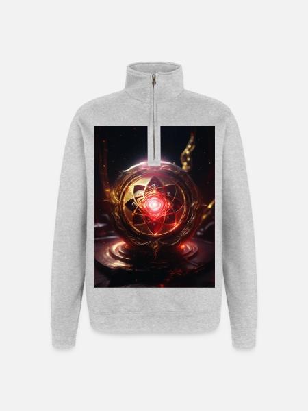 Wurzelchakra – Muladhara: Feuer der Erde - Quarter-Zip-Sweatshirt - Grau meliert