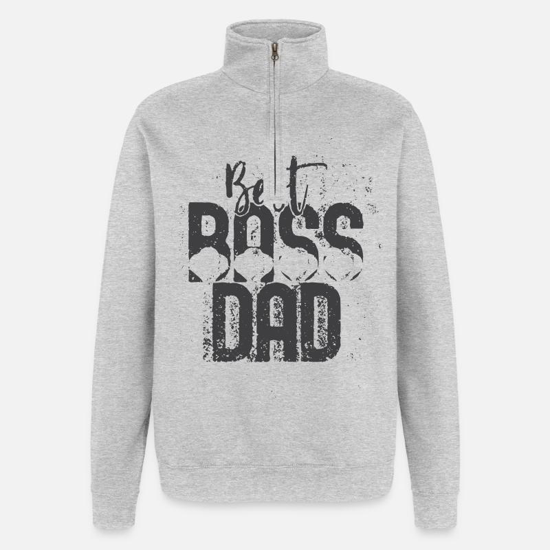 Best Dad Statement Tee - Quarter-Zip Sweatshirt - heather grey