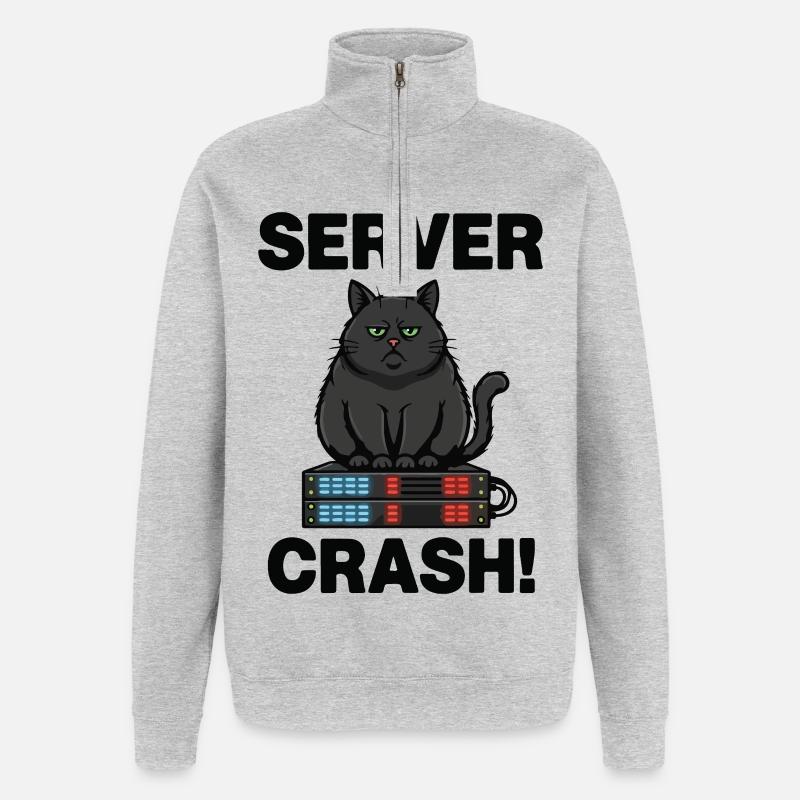 Server Crash Chat Computer Humor - Quarter-Zip Sweatshirt - heather grey