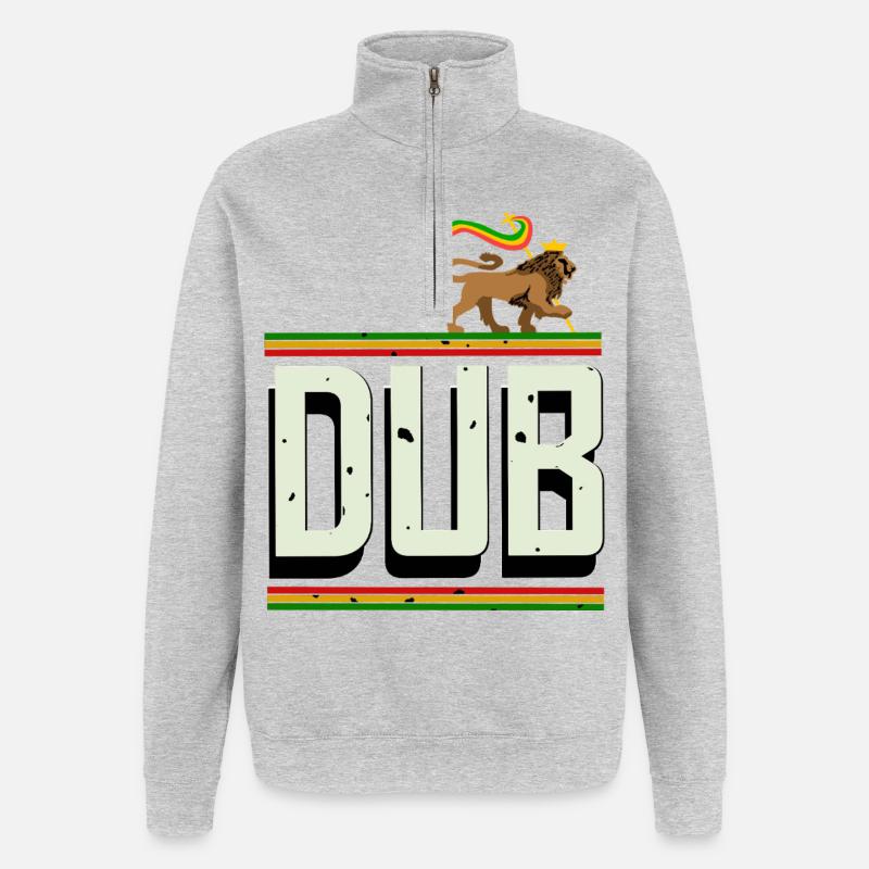Dub Reggae - Quarter-Zip-Sweatshirt - Grau meliert
